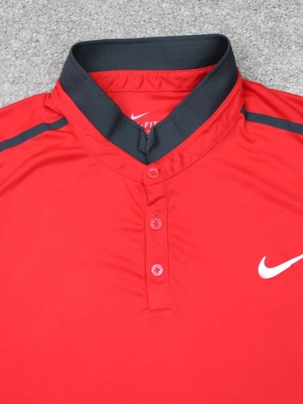 Nike Polo Shirt Mens 2XL XXL Red Advantage Solid Tennis Polo Blade Collar S/S